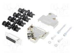 D-Sub; PIN: 15; plug; female; angled 45°; soldering; for cable