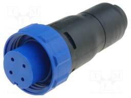 Connector: circular; plug; female; PIN: 4; w/o contacts; for cable