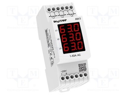 Ammeter; digital,mounting; 1÷63A; for DIN rail mounting; LED