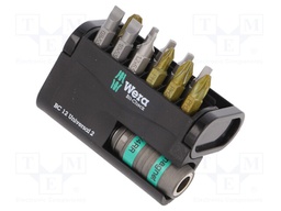 Screwdriver bits; Pcs: 12; Package: plastic case; 25mm