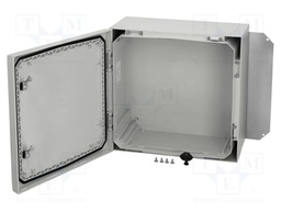 Enclosure: wall mounting; X: 400mm; Y: 400mm; Z: 210mm; ARCA; grey