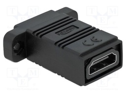 Adapter; HDMI socket,both sides; black; screw