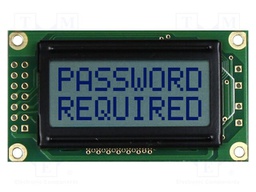 Display: LCD; STN Positive; 8x2; grey; 58x32mm; 2x7; 5V