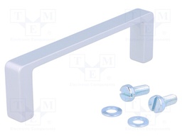 Handle; Mat: aluminium; grey; H: 28mm; L: 98mm; W: 10mm