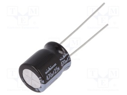 Capacitor: electrolytic; THT; 470uF; 25VDC; Ø10x12.5mm; Pitch: 5mm