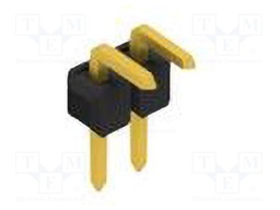 Connector: pin strips; pin header; male; PIN: 2; 2.54mm; THT; 1x2