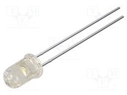 LED; white warm; 5mm; 30000mcd; 30°; Front: convex; 2.9VDC; round