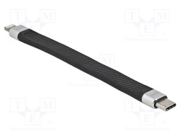 Cable; Apple Lightning plug,USB C plug; 0.13m; black; 480Mbps; 3A