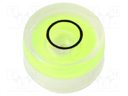 Spirit level; H: 6mm; Ømount.hole: 10mm; plastic; Body: white