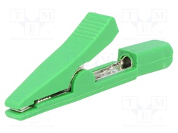 Crocodile clip; 5A; 70VDC; green; Overall len: 42mm