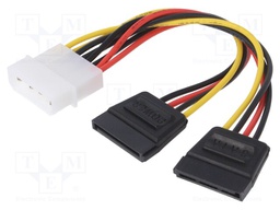 Cable: SATA; PC plug Molex,SATA L-Type plug x2; 0.2m