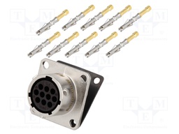 Connector: circular; Series: RT360; socket; female; crimped; PIN: 10