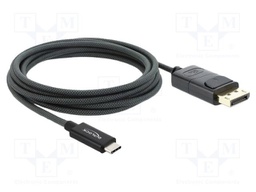 Cable; DisplayPort plug,USB C plug; textile; DisplayPort 1.2