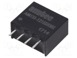 Converter: DC/DC; 1W; Uin: 10.8÷13.2V; 15VDC; Iout: 67mA; SIP4; 1.5g