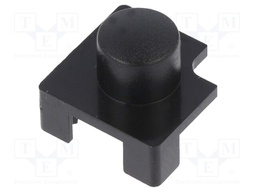 Switch: push-button; Body: black; round