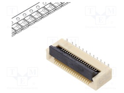 Connector: FFC/FPC; 30V; PIN: 20; vertical; SMT; tinned; 0.5A; LCP