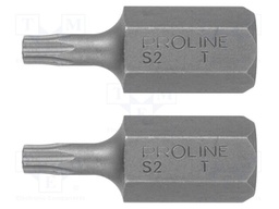 Screwdriver bit; Torx®; Overall len: 30mm; Mounting: 3/8"; 2pcs.