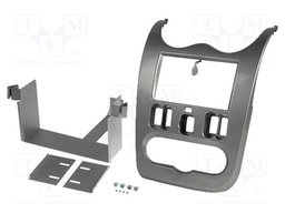Radio mounting frame; Dacia; 2 DIN; grey (shiny)