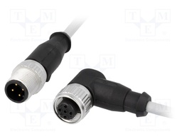 Cable: for sensors/automation; PIN: 4; M12-M12; 0.5m; plug; plug