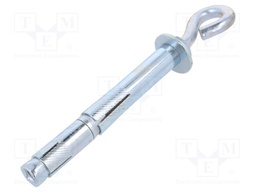 Hook; ring,with a anchor; steel; zinc; Thread len: 132mm