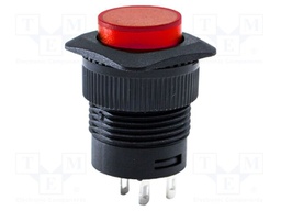 Switch: push-button; Pos: 2; SPST; 1.5A/250VAC; red; Rcont max: 50mΩ