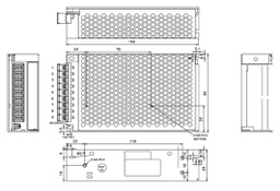 Power supply: switched-mode; modular; 100W; 5VDC; 20A; OUT: 1; 84%