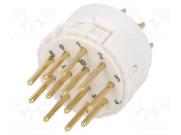 Connector: M23; contact insert; PIN: 12; male; soldering; for cable