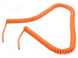 Wire: coiled; 3G2,5mm2; unshielded; PUR; orange; 450/750V; 1.5m; 6m