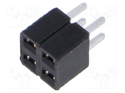 Connector: pin strips; female; PIN: 4; 2.54mm; tinned; THT; socket