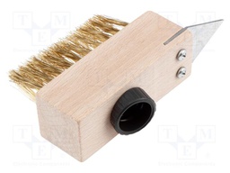 Brush; wire,scraper,with internal thread; wood,metal