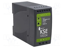 Power supply: switched-mode; for DIN rail; 96W; 24VDC; 4A; IP20