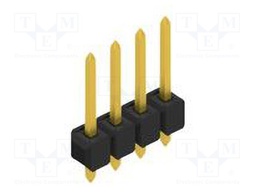 Connector: pin strips; pin header; male; PIN: 4; 2.54mm; THT; 1x4