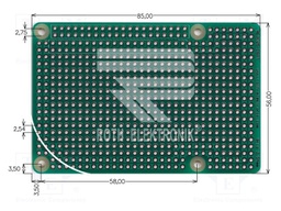 Board: universal; double sided,prototyping; W: 56mm; L: 85mm