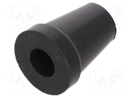 Grommet; caoutchouc; L: 13.8mm; -20÷80°C; Øcable: 5mm; black