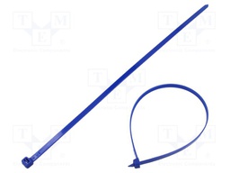 Cable tie; with metal; L: 400mm; W: 7.6mm; polyamide; 540N; blue