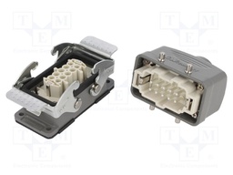 Connector: HDC; male + female; S-E; PIN: 10; 10+PE; size 10B; metal