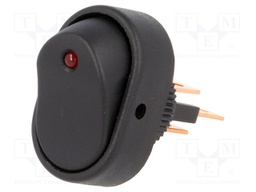 ROCKER; SPST; Pos: 2; OFF-ON; 30A/12VDC; black; LED 24VDC; -20÷85°C