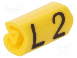 Markers for cables and wires; 1.3÷3mm; PVC; yellow; leaded