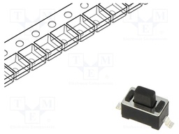 Microswitch TACT; SPST; Pos: 2; 0.05A/12VDC; SMT; 1.57N; 3x6x3.5mm