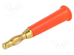 Plug; 4mm banana; 60VDC; red; Max.wire diam: 5mm; Overall len: 44mm