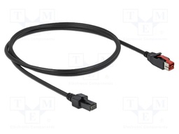 Cable; 2x4pin plug,PoweredUSB plug; 1m; black; 20AWG,26AWG; 24V