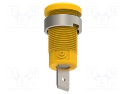 Connector: 4mm banana; socket; 36A; yellow-green; nickel plated