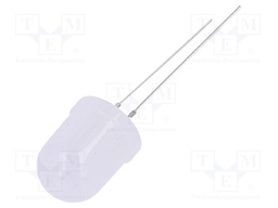 LED; 10mm; blue; 7000÷8400mcd; 30°; Front: convex; Pitch: 2.54mm