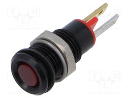 Indicator: LED; flat; red; 2VDC; Ø8mm