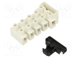 Terminal block; screw terminal; 2.5mm2; 450V; ways: 5; white