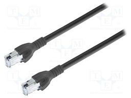 Patch cord; SF/UTP; 5e; stranded; Cu; PVC; black; Len: 10m; 26AWG
