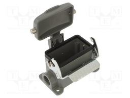 Enclosure: for HDC connectors; size 10B; with latch; with cover