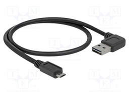 Cable; USB 2.0; gold-plated; 0.5m; black; 24AWG,28AWG; 480Mbps