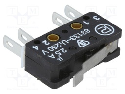 Microswitch SNAP ACTION; with lever; SPST-NO + SPST-NC; ON-(ON)