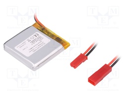Re-battery: Li-Po; 3.7V; 1000mAh; Leads: cables; 7.5x36x36mm